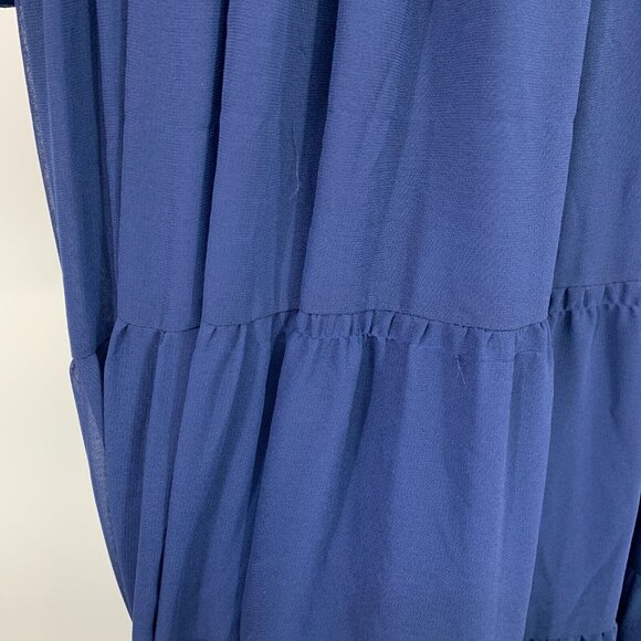 Mac Duggal Dress 55311 IEENA Maxi Gown Long Sleeve Blue Tiered - Picture 9 of 16